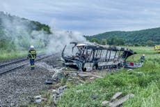 Several injured in train, bus collision in southern Germany