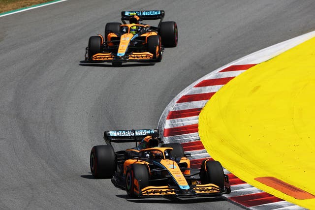 <p>Lando Norris passed team-mate Daniel Ricciardo at the Spanish Grand Prix </p>