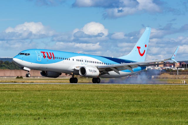 <p>A Tui aircraft at Stuttgart Airport</p>