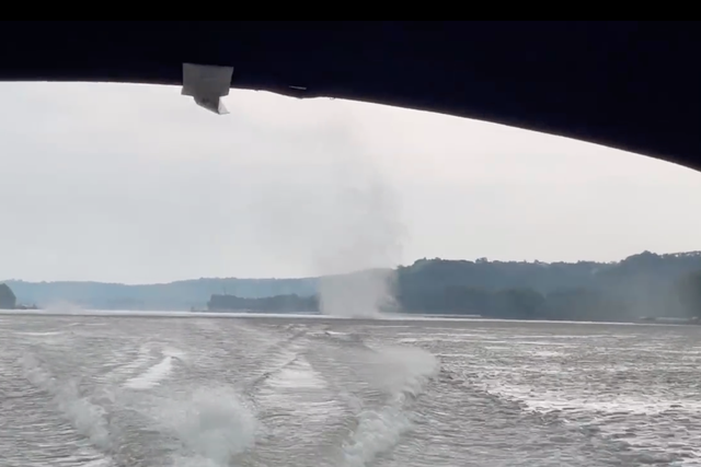 <p>A rare gustnado is caught on camera by a person boating along the Ohio River over the weekend.</p>