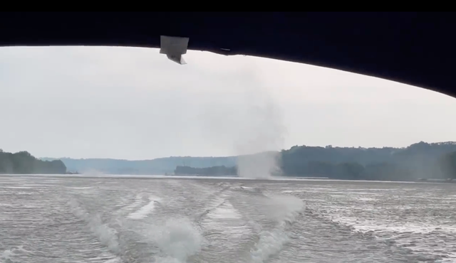 <p>A rare gustnado is caught on camera by a person boating along the Ohio River over the weekend.</p>