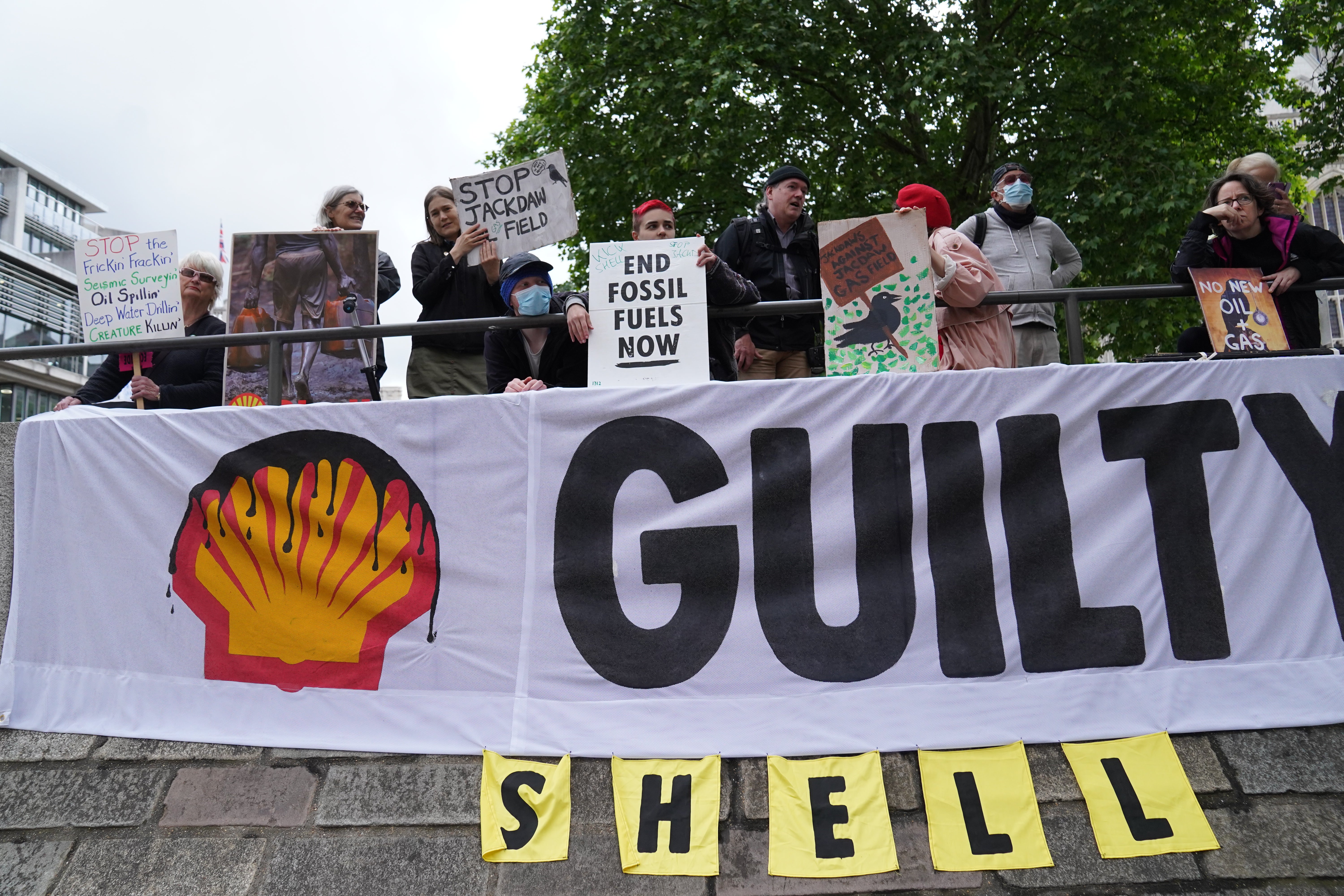 Protesters accused Shell of profiting from carbon-emitting products that contribute to climate change (Stefan Rousseau/PA)