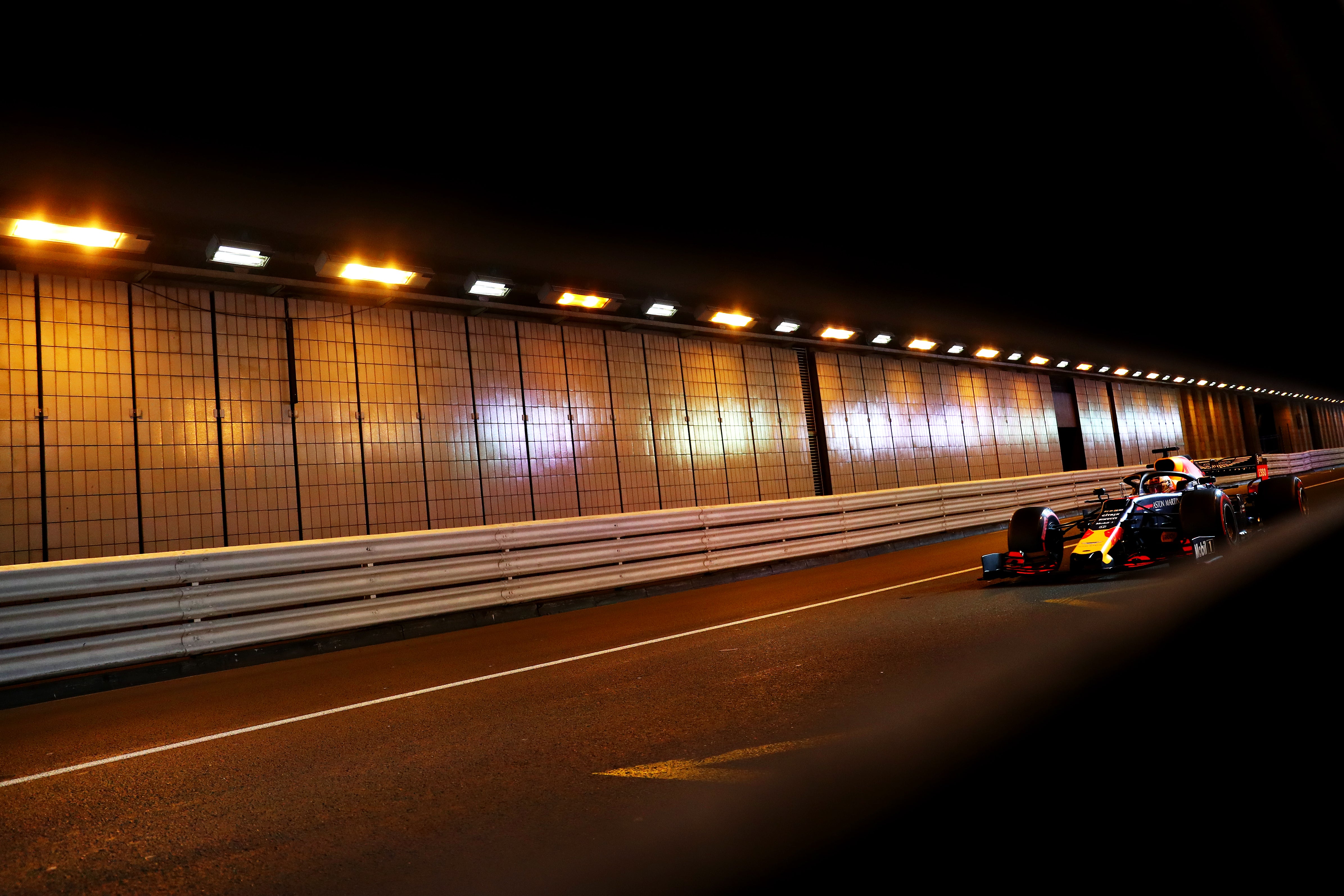 Max Verstappen's Red Bull in the tunnel, 2019