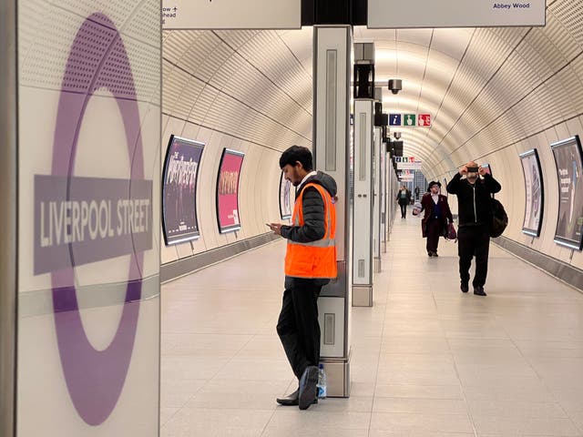 <p>Tunnel vision: the Elizabeth line at Liverpool Street </p>