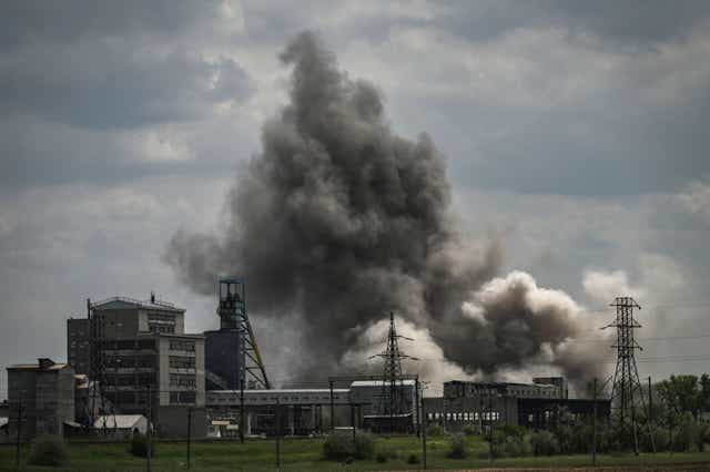 <p>The aftermath of an airstrike on a factory in the city of Soledar, Donbas</p>