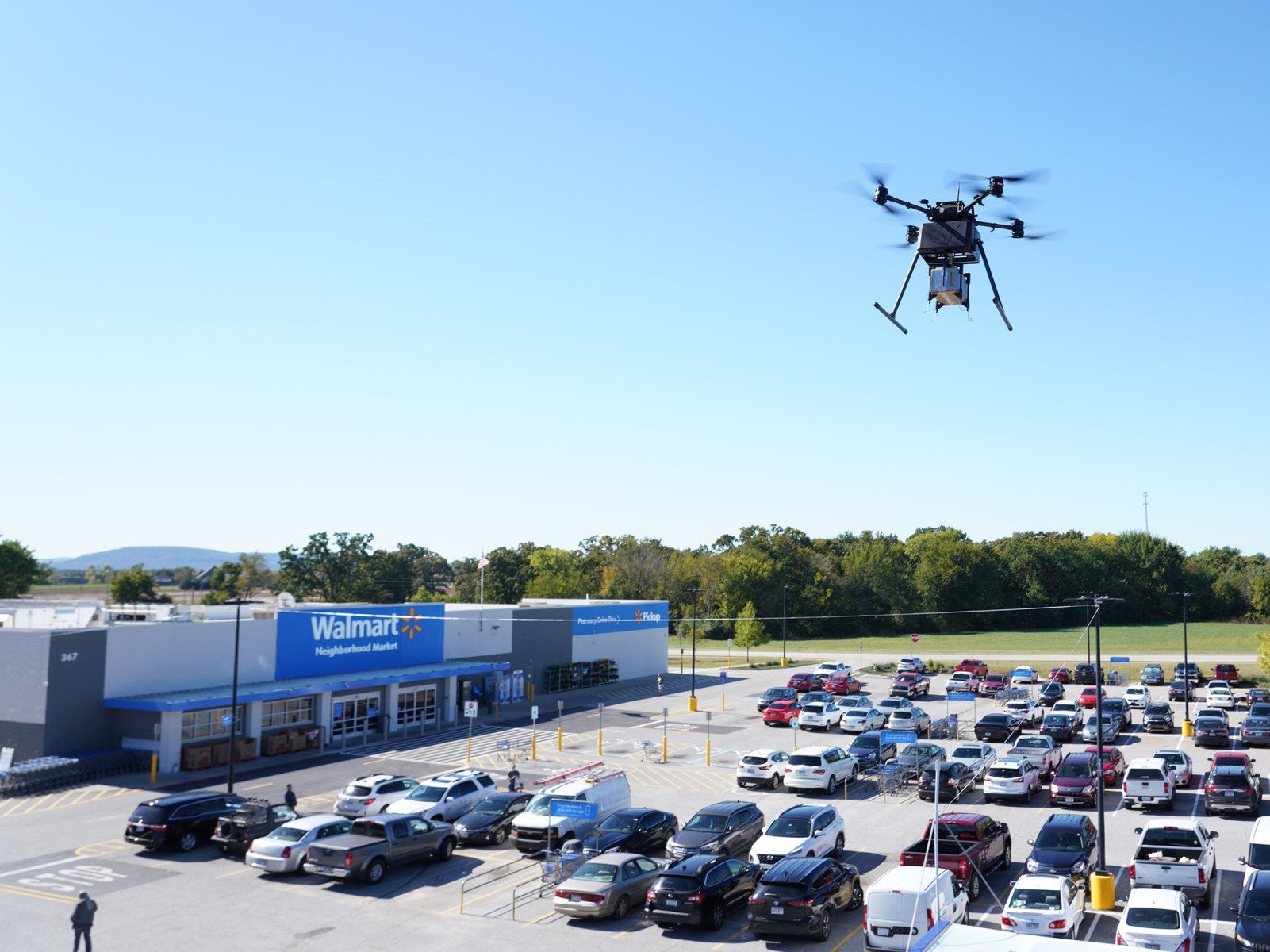 An image released by Walmart of one of its drones
