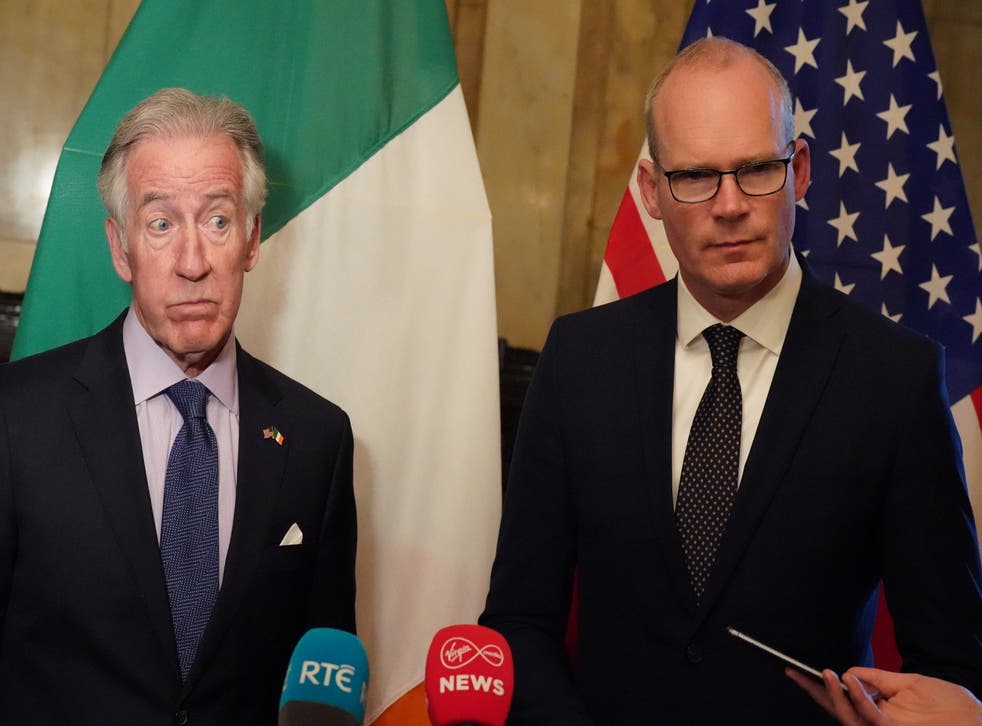 Senior US Democrat Richard Neal (left) and Irish Minister for Foreign Affairs Simon Coveney at Iveagh House, in Dublin. (Niall Carson/PA)