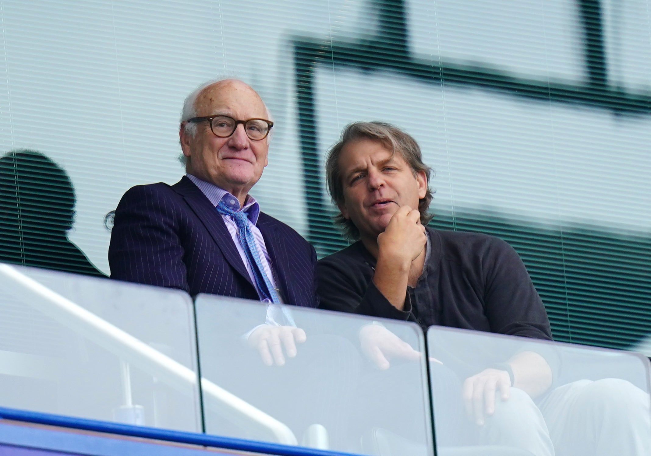 Preferred bidder: Boehly (right) with Chelsea chairman Bruce Buck