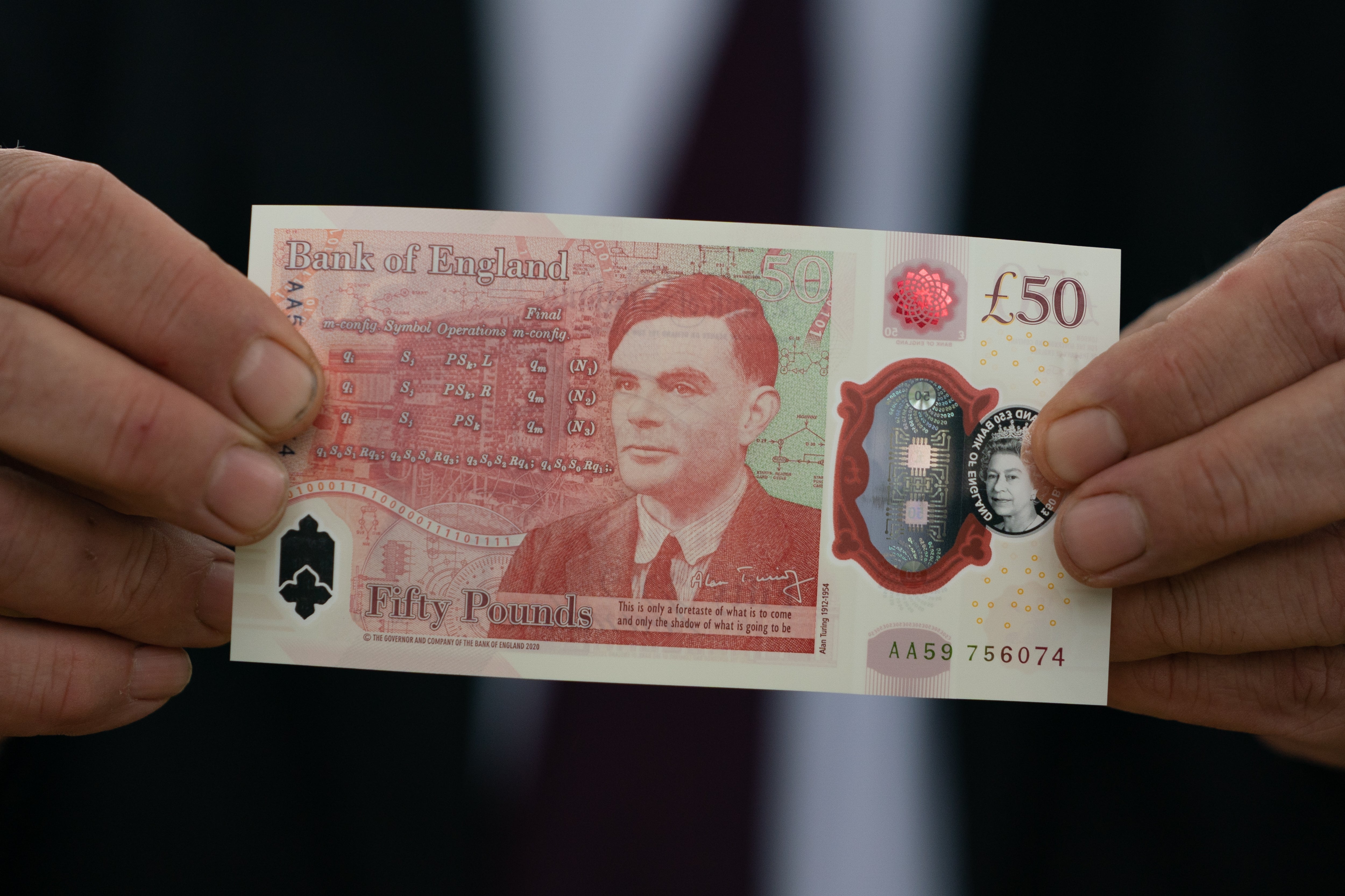 Wartime codebreaker Alan Turing is featured on the new £50 (Joe Giddens/PA)
