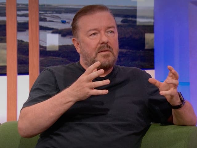 <p>Gervais explained his stance on ‘The One Show'</p>