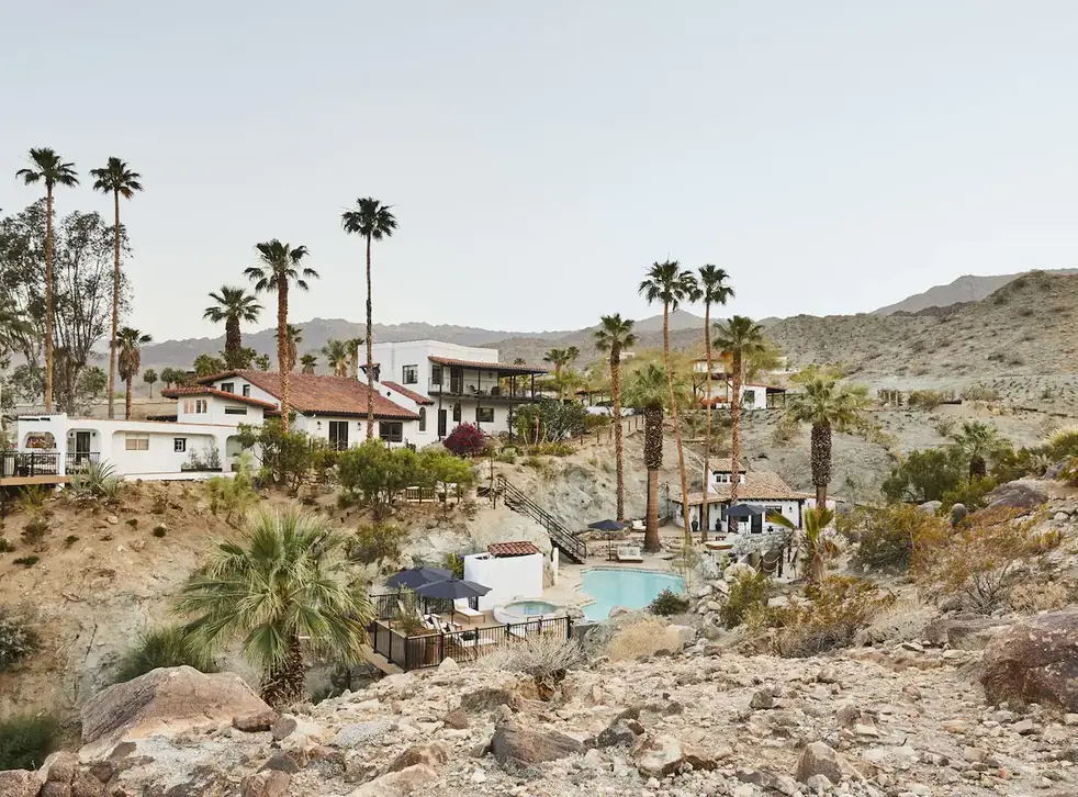 <p>The exterior of the Californian desert rental</p>