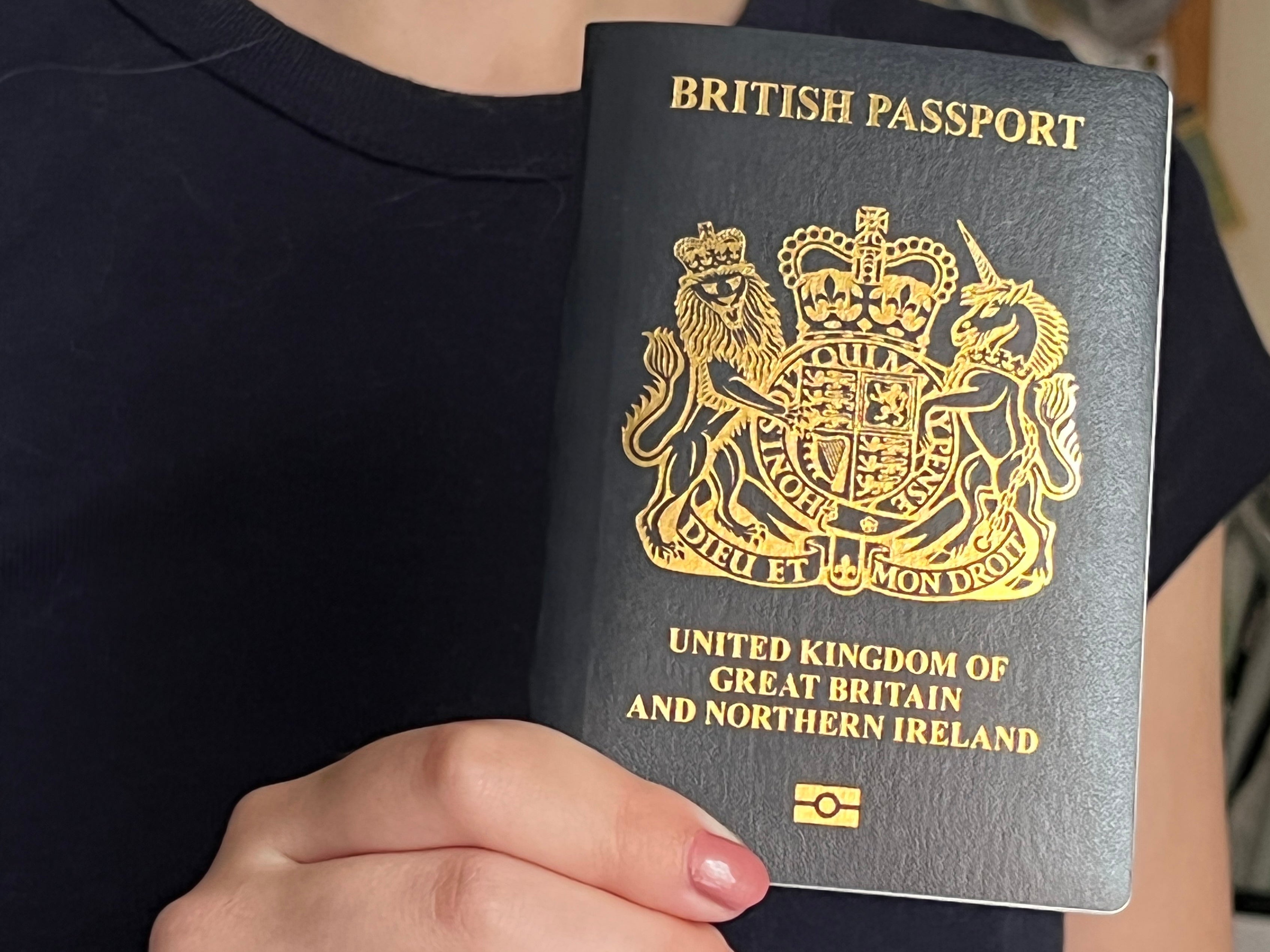 <p>The new, blue British passport</p>