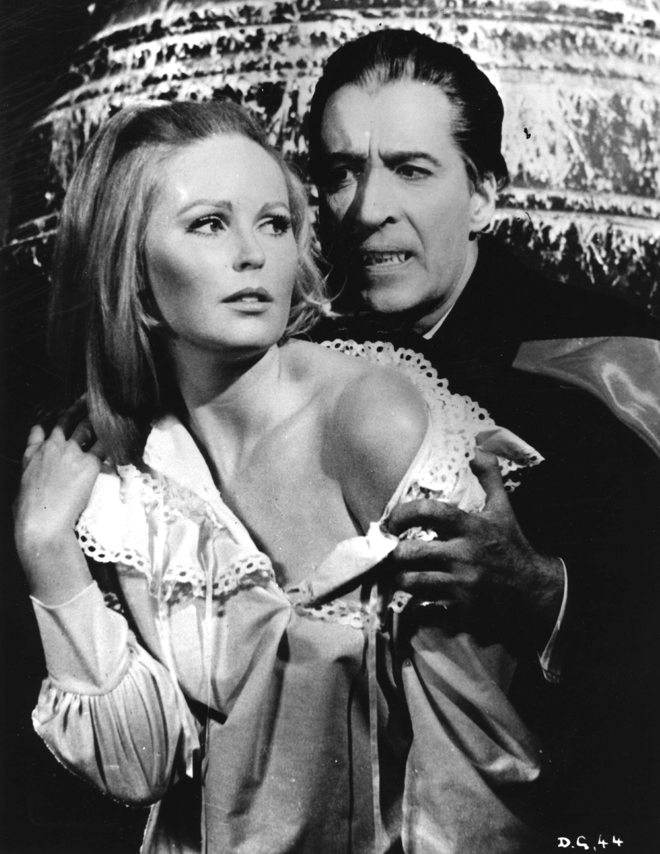 Veronica Carlson and Christopher Lee in ‘Dracula Has Risen from the Grave’