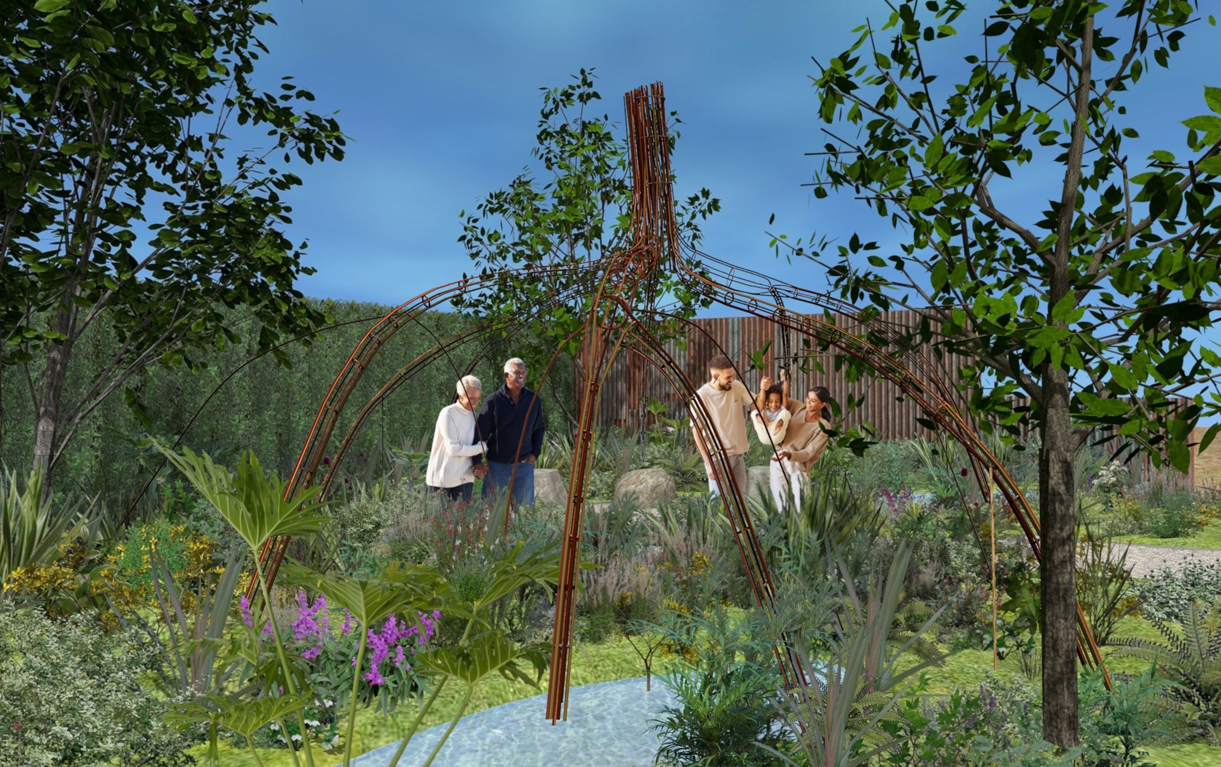 An artist’s design of the “Hands Off Mangrove” garden at the Chelsea Flower Show.