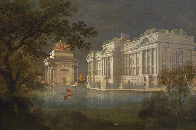 Buckingham Palace as Buckingham Waterworld (Giles Quarme Architects/PA)