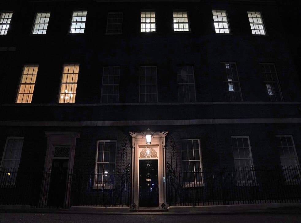 A light over the 10 Downing Street doo (Kirsty O’Connor/PA)