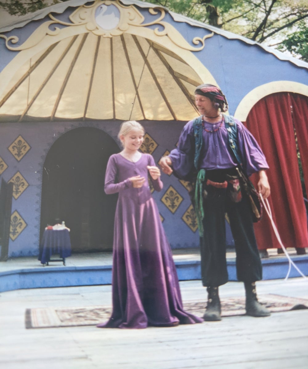 At her first Renaissance Faire in New York at nine years old when she ‘became’ Princess Astraea for the first time (Collect/PA Real Life)