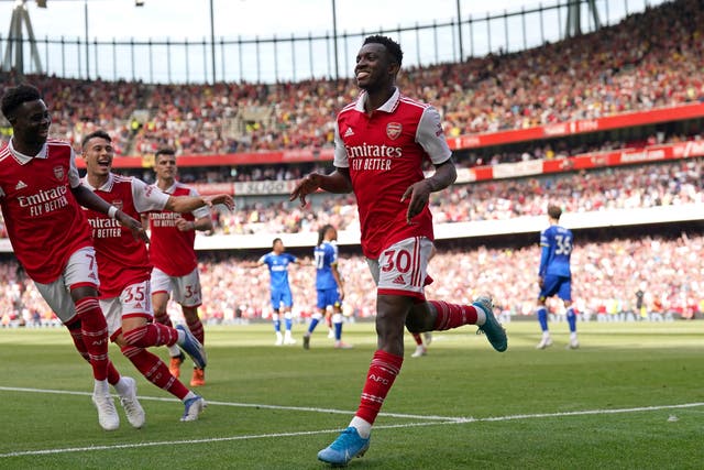 Eddie Nketiah has reportedly received a final contract offer from Arsenal, with the 22-year-old striker expected to accept the deal (Tim Goode/PA)