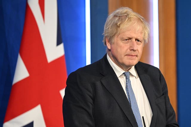 Prime Minister Boris Johnson speaks during a press conference in Downing Street on Wednesday (Leon Neal/PA)