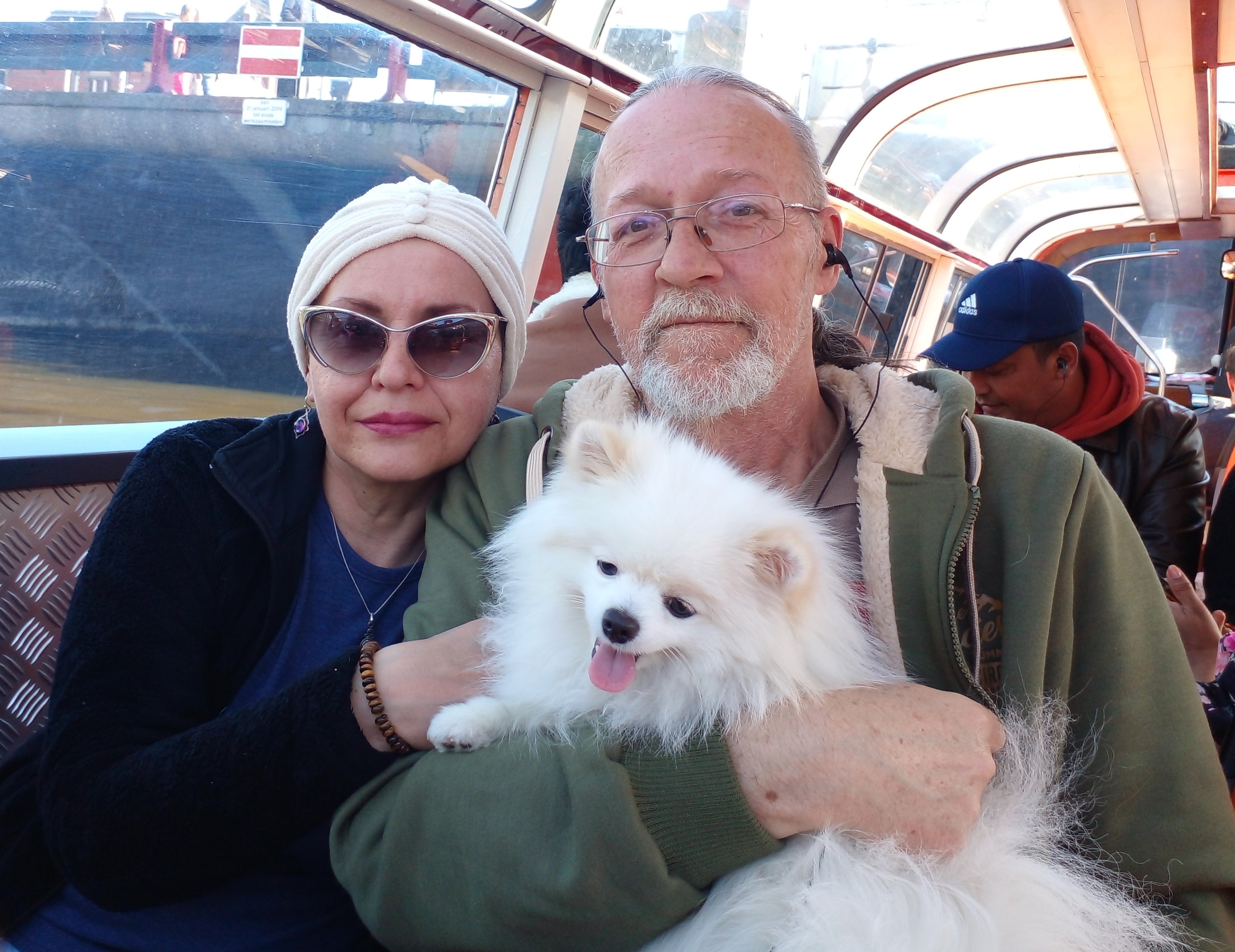 Mike Haley and his wife wife Alla, with their pet Pomeranian Archie (Family handout/PA)