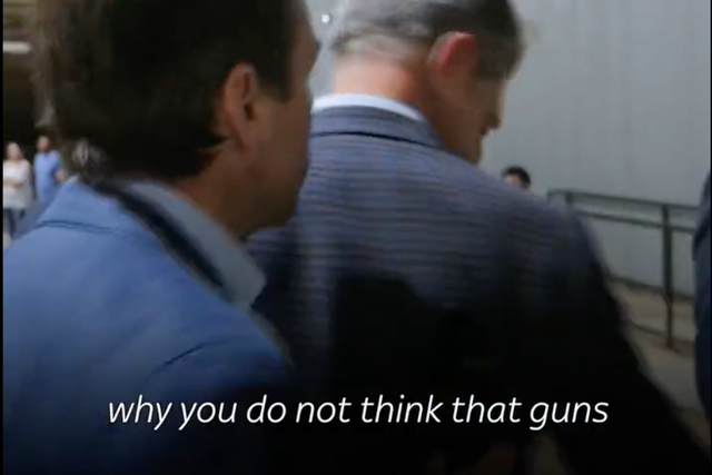 <p>Sen Ted Cruz storms away from a Sky News journalist after he was pressed to answer questions about gun control.</p>
