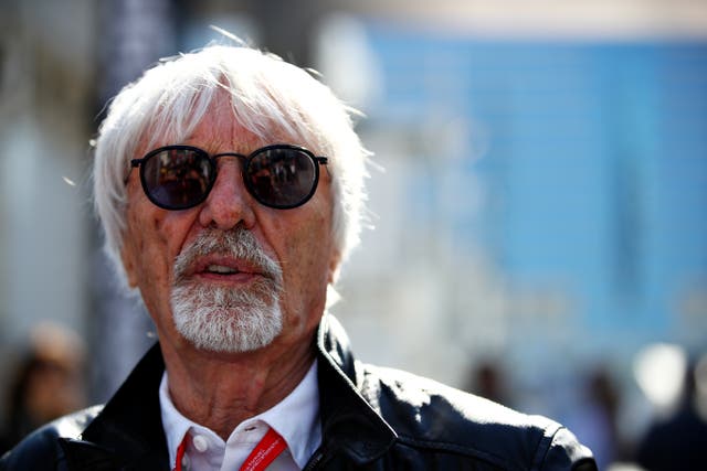 <p>Bernie Ecclestone pictured at the 2019 Azerbaijan Grand Prix</p>