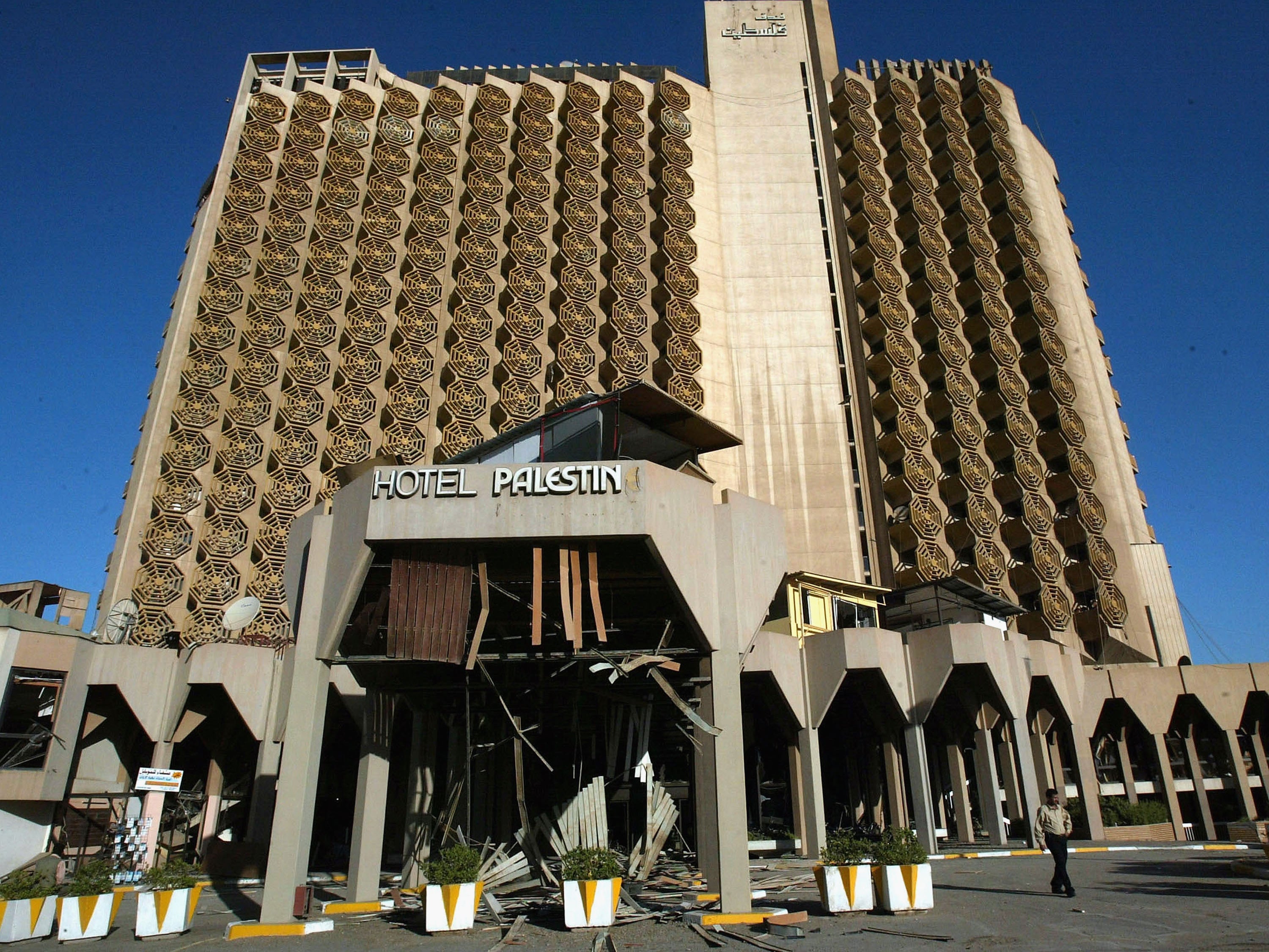 The Palestine Hotel, a base for many foreign journalists, was bombed in October 2005