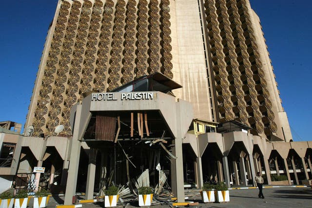 <p>The Palestine Hotel, a base for many foreign journalists, was bombed in October 2005 </p>