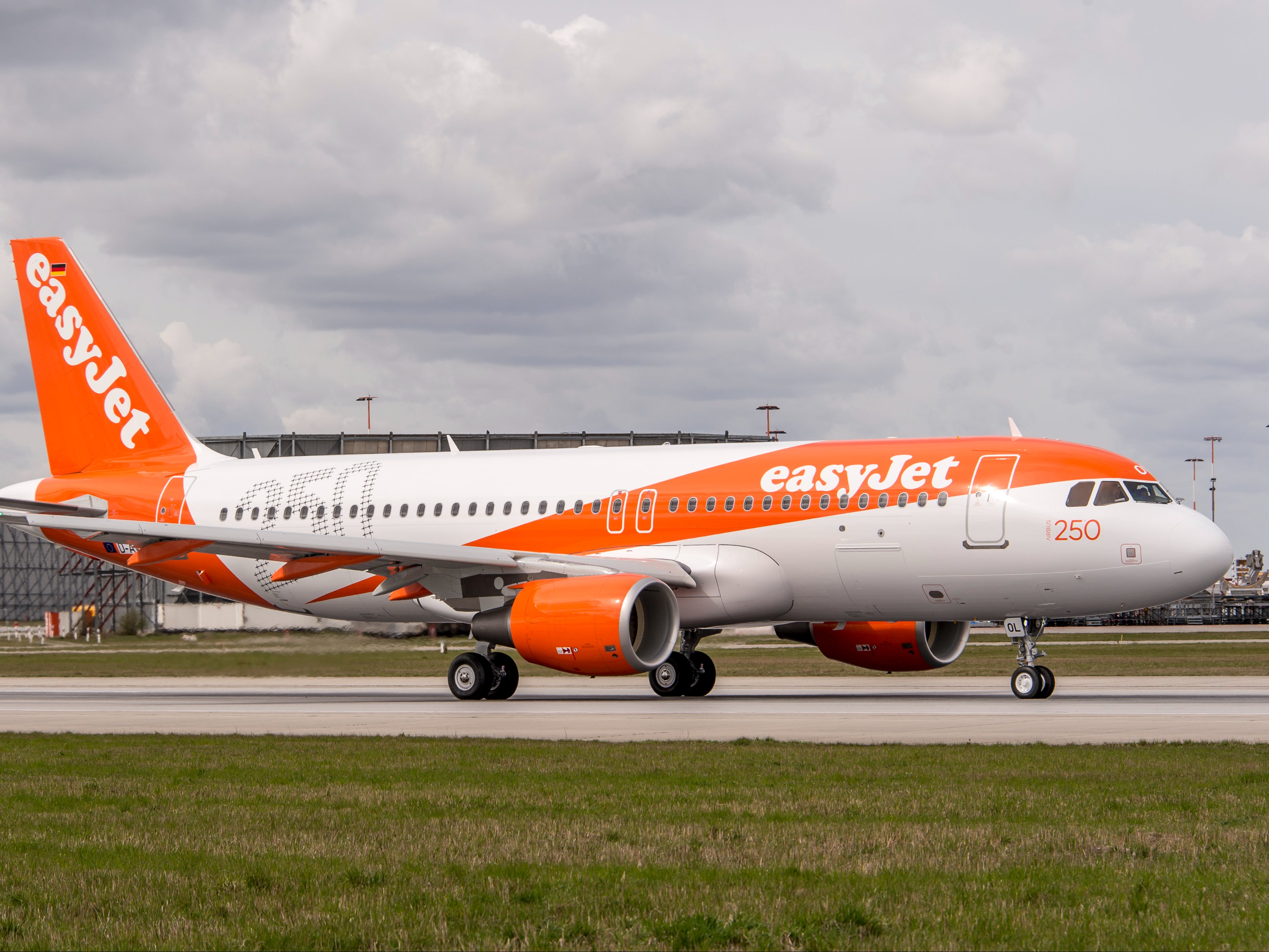 Going nowhere: an easyJet Airbus A320 at Gatwick airport, the airline’s biggest base