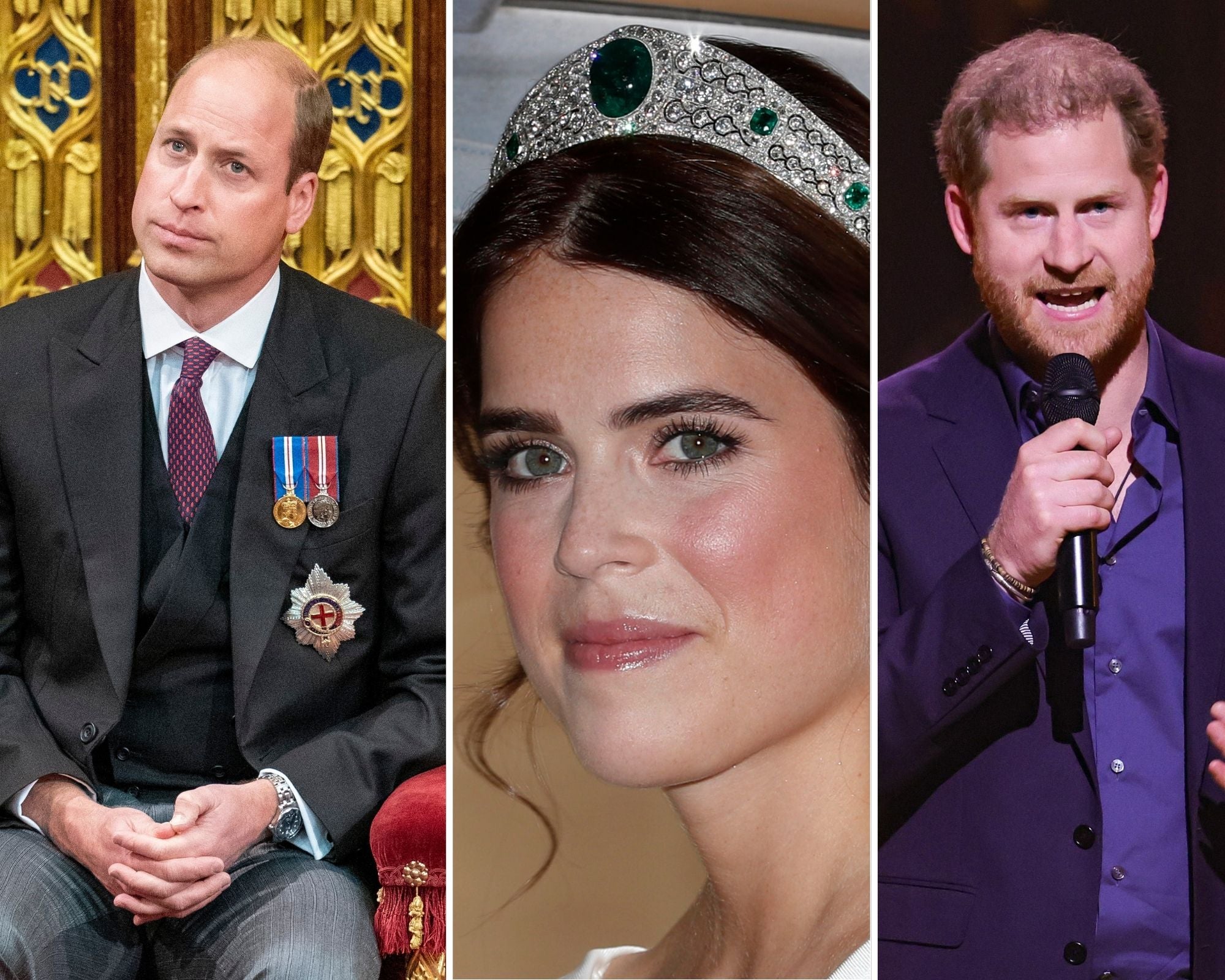 <p>Prince William, Princess Eugenie and Prince Harry (left to right)</p>