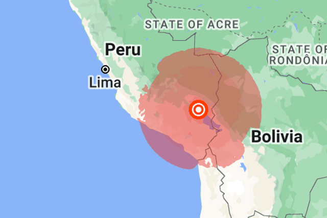<p>The earthquake struck along the Peru-Bolivia border around 7am local time on Thursday</p>