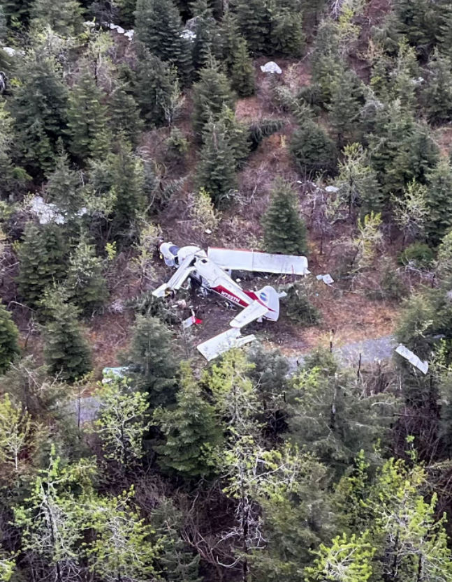 The crash occurred about 3pm on Tuesday as the charter flight was attempting to land on the Dry Bay airstrip in rural Alaska.