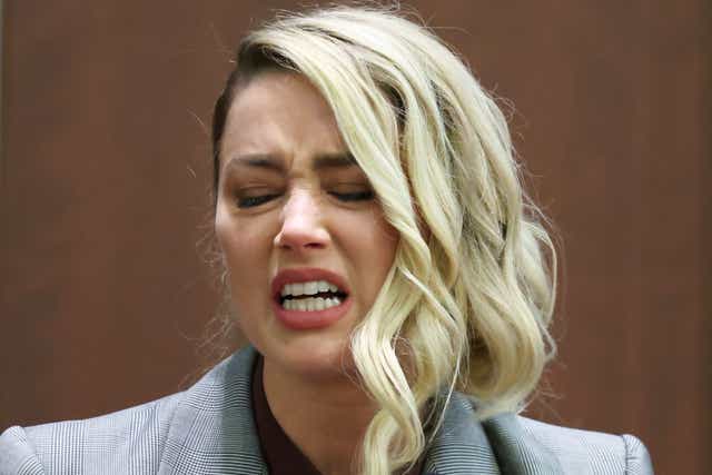 <p>Amber Heard during testimony at the defamation trial </p>
