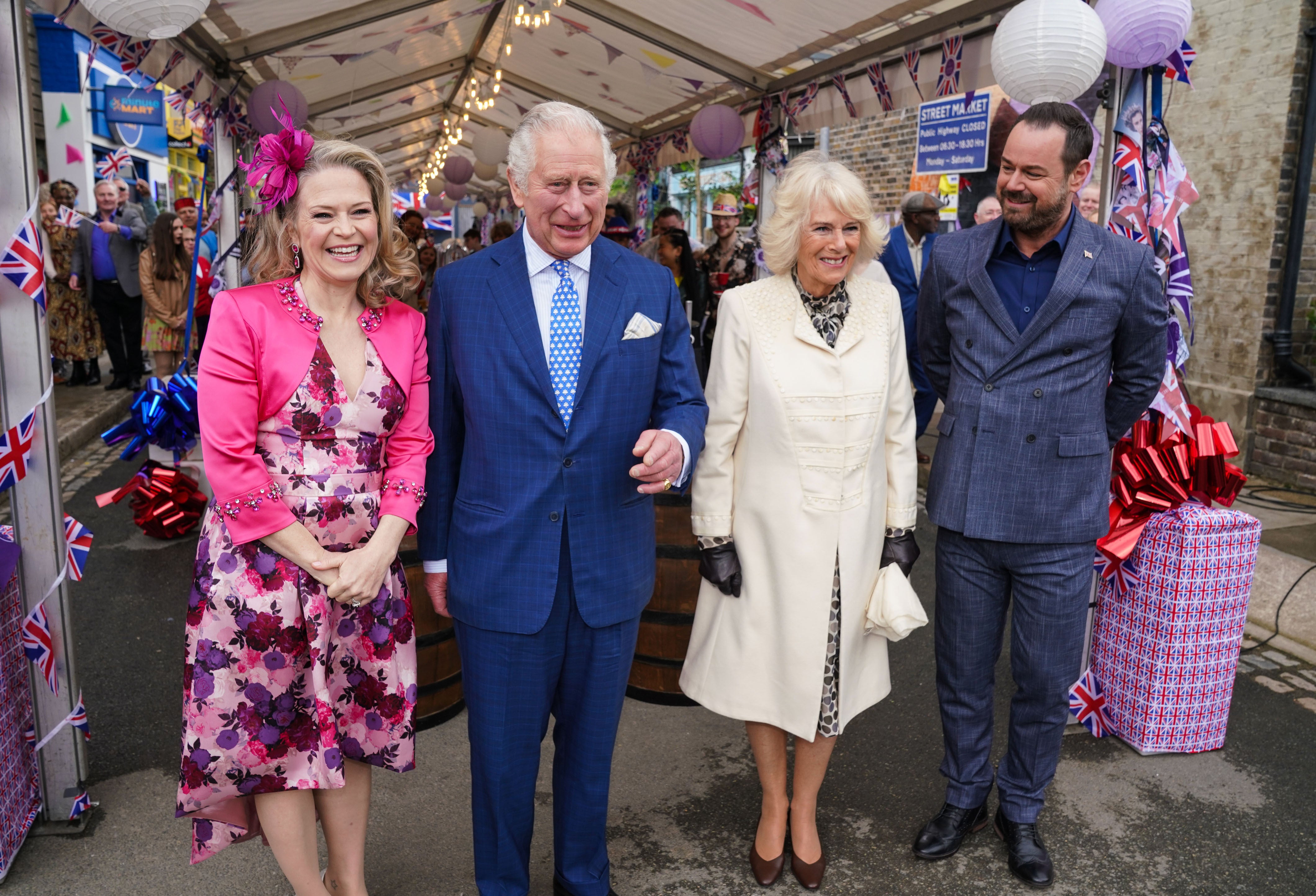 The scenes were filmed when Charles and Camilla visited the EastEnders set in March (BBC/PA)