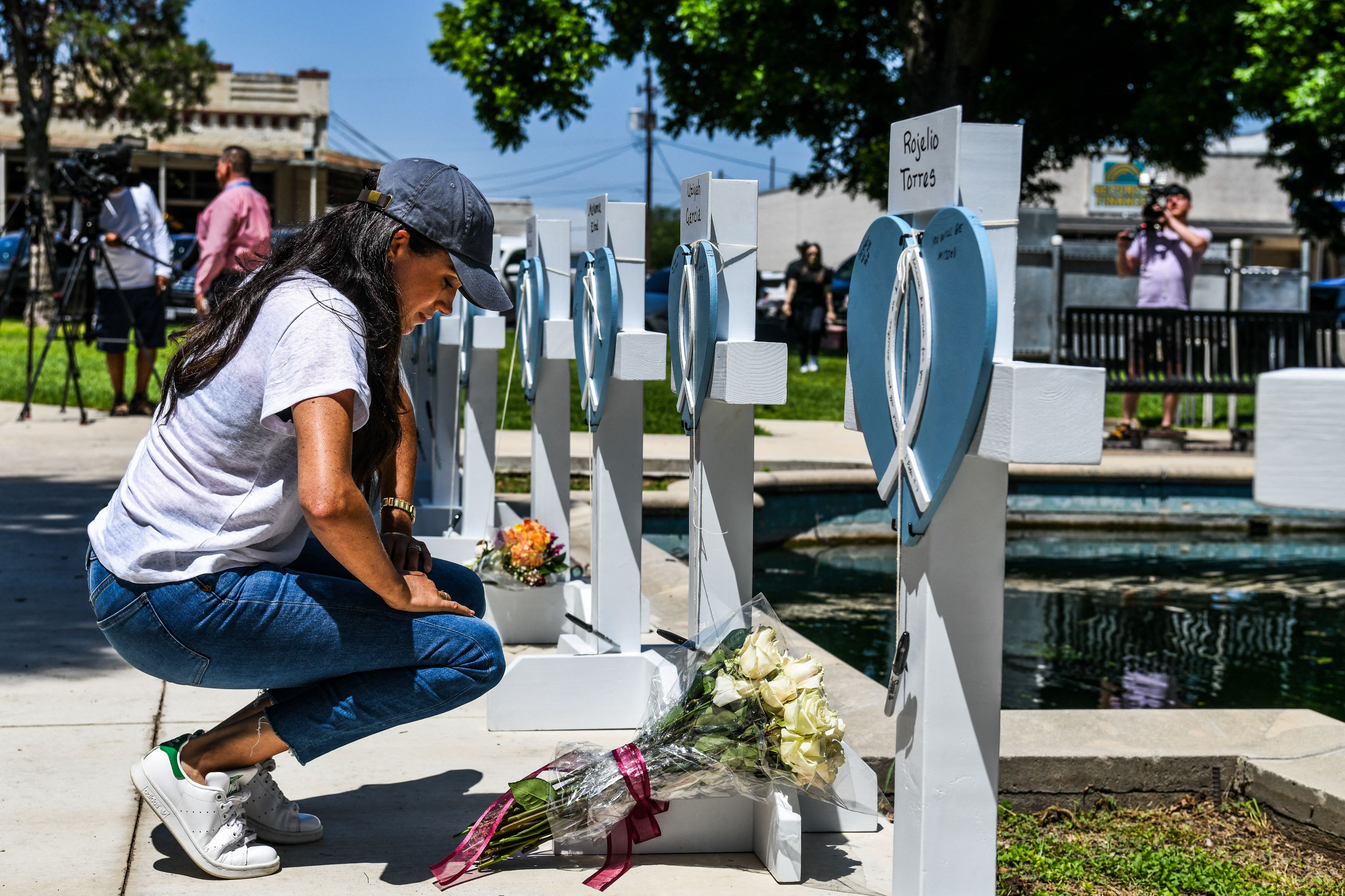 Meghan Markle visits memorial dedicated to victims of Uvalde school shooting