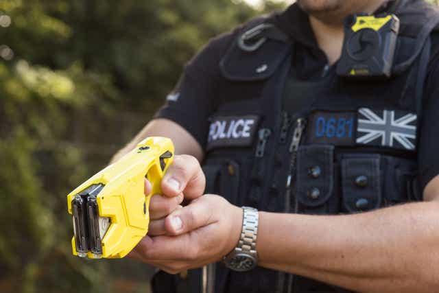 The Home Secretary last week unveiled plans to give volunteer police officers powers to use Tasers (Simon Stanmore/Axon/PA)