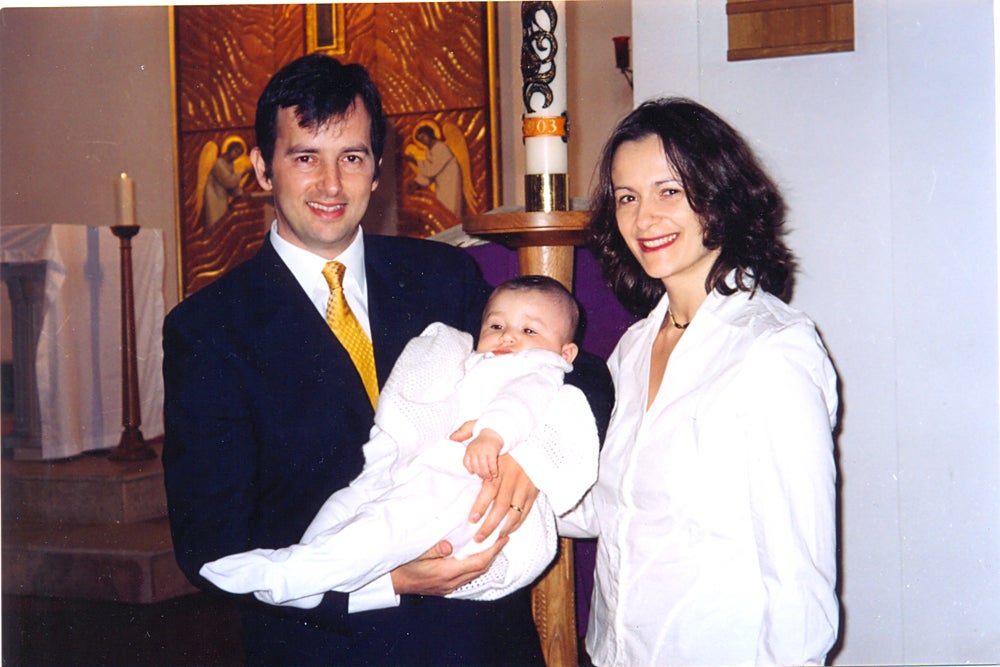 Alex with his wife Paola and their son, Michael, as a baby (Collect/PA Real Life)