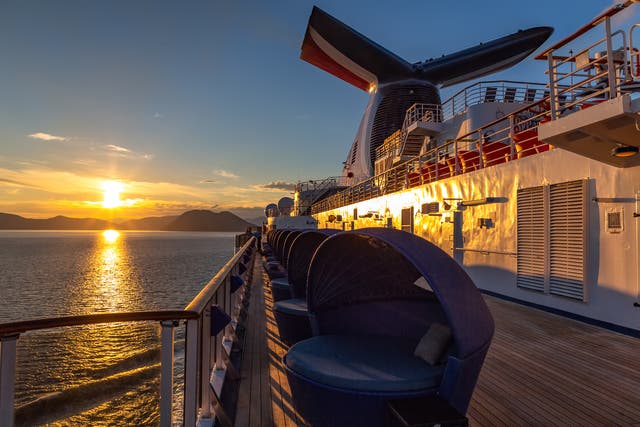 <p>A Carnival cruise ship’s smokestack funnel</p>