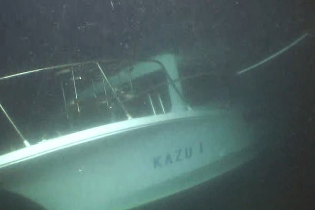 <p>An underwater camera captures the sinking tour boat off Shiretoko Peninsula</p>