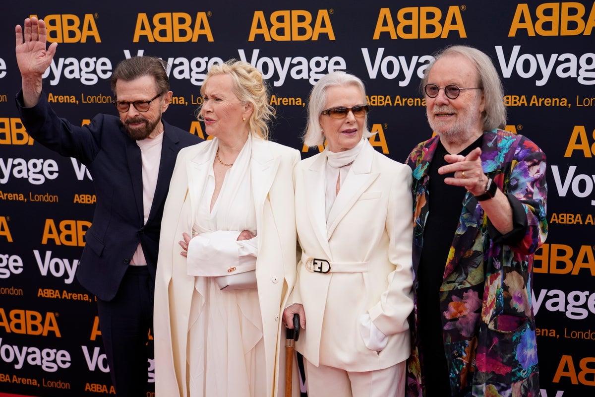 Stars and royalty watch ABBA’s return in digital stage show