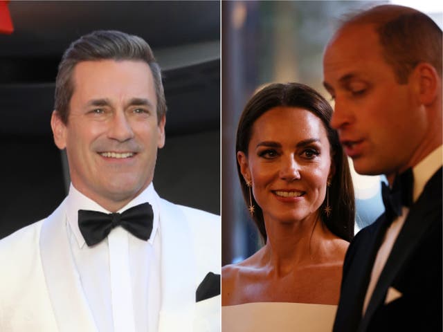 <p>Jon Hamm and Prince William and Kate Middleton</p>
