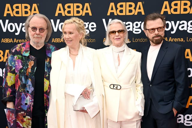 <p>ABBA reunite in London for the “Voyage” premiere</p>