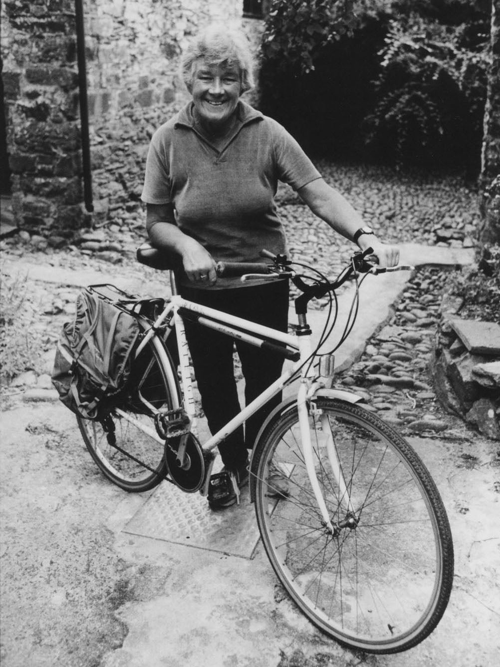 Dervla with her trusty bike in 1994