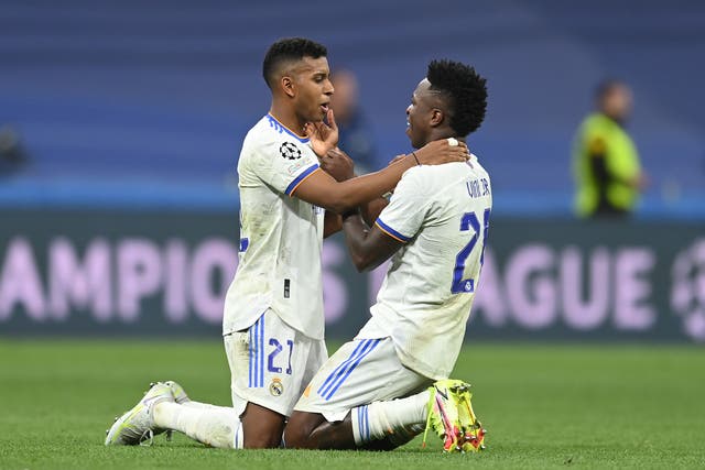 <p>Rodrygo and Vinicius Junior have both played key roles in Real Madrid’s run to the Champions League final </p>