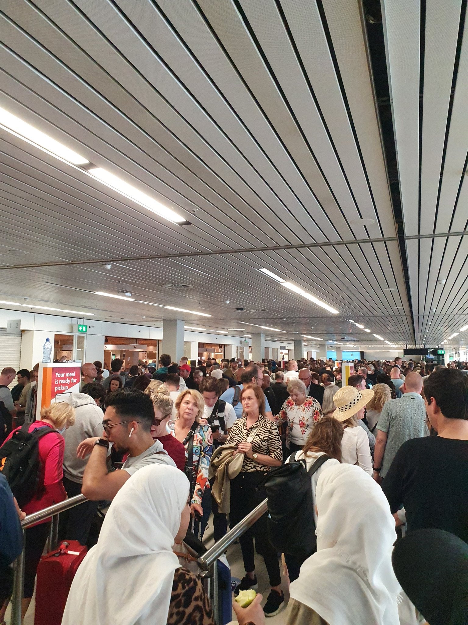 Queues at Amsterdam Schiphol on Monday