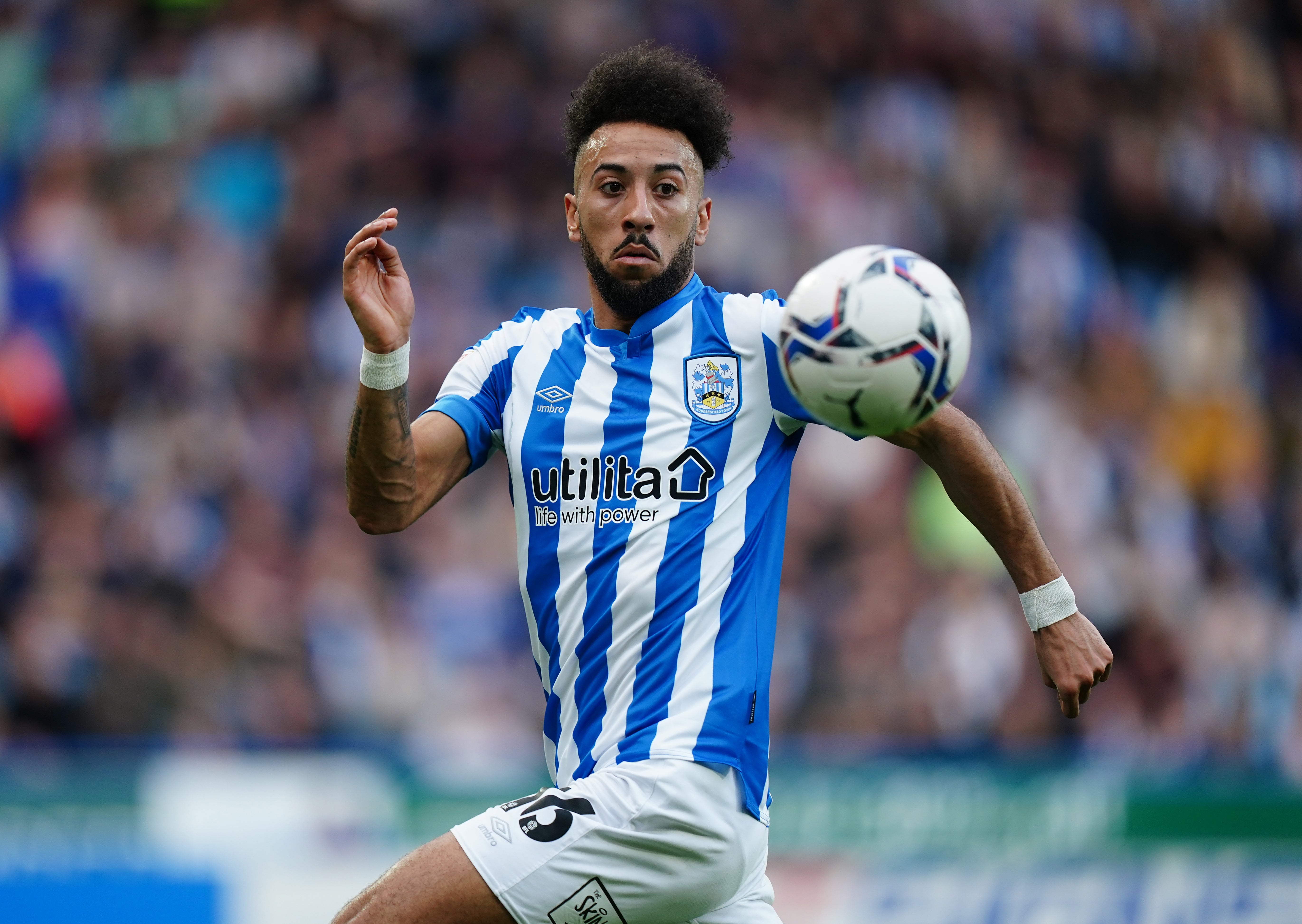 Huddersfield’s Sorba Thomas was playing non-league football 16 months ago (Mike Egerton/PA)