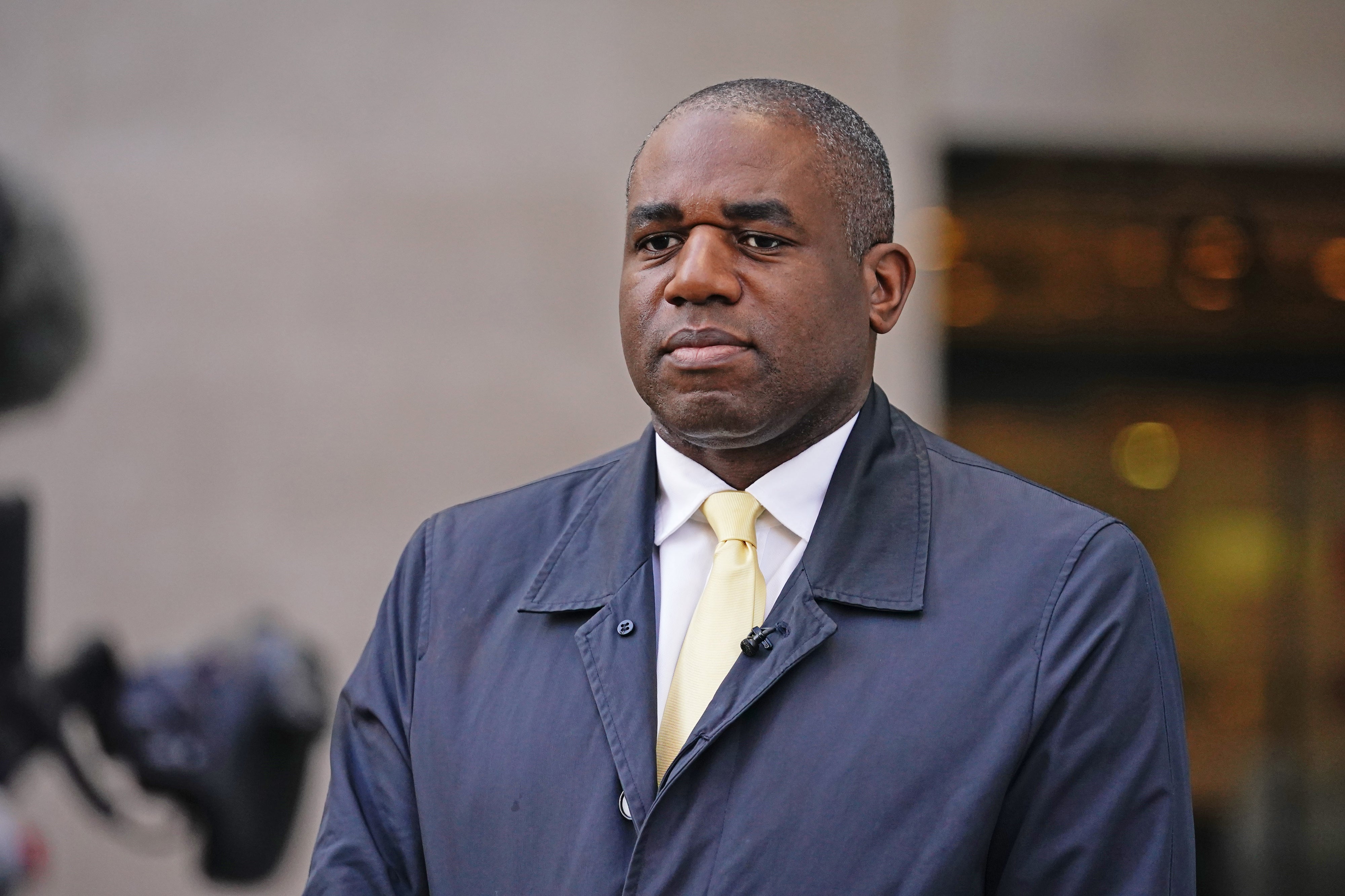 Shadow foreign secretary David Lammy arrives at BBC Broadcasting House in London, to appear on the BBC One current affairs programme, Sunday Morning. Picture date: Sunday February 27, 2022.