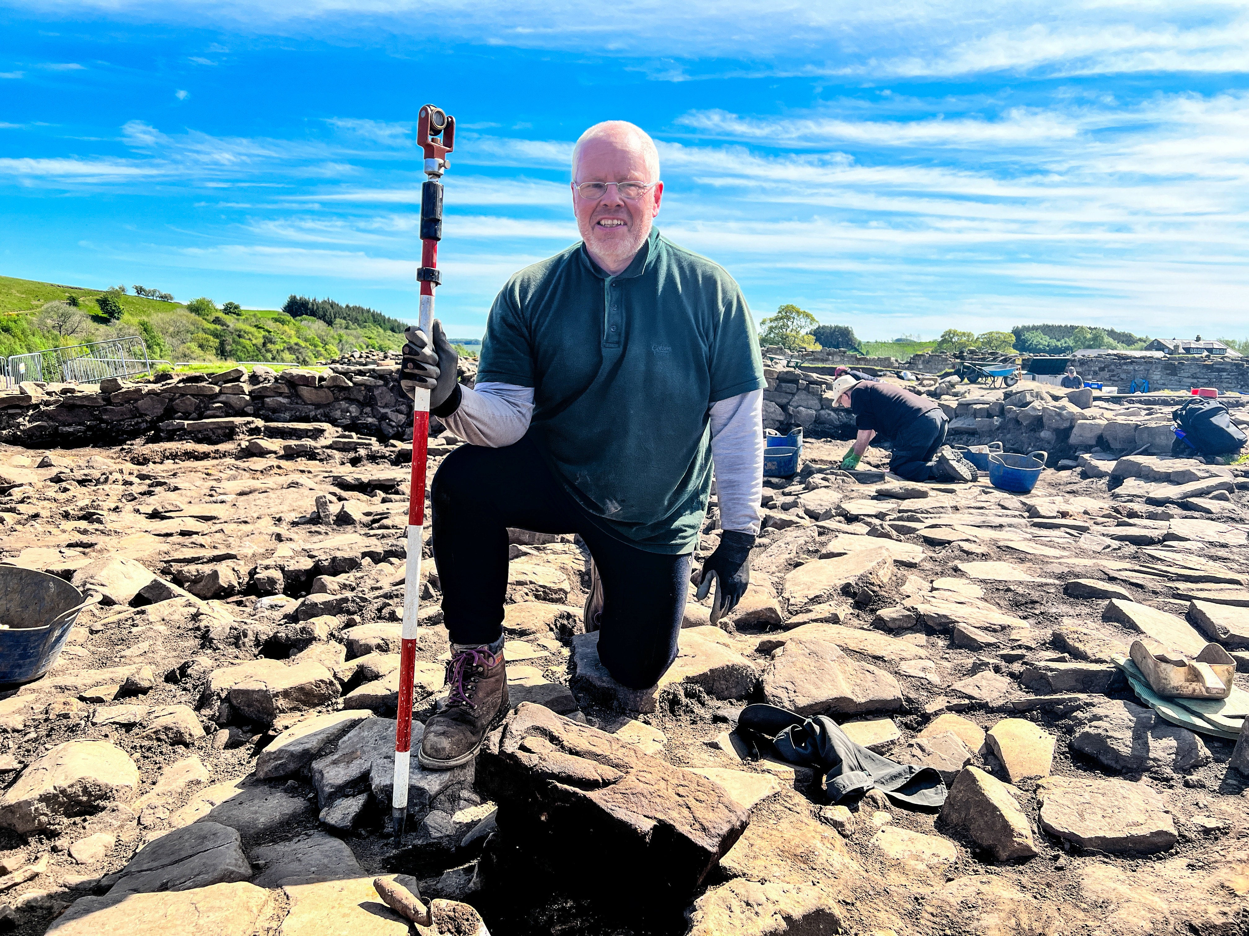 Retired Biochemist Dylan Herbert, from South Wales, made the discovery on 19 May during his second week volunteering on the excavations at the site
