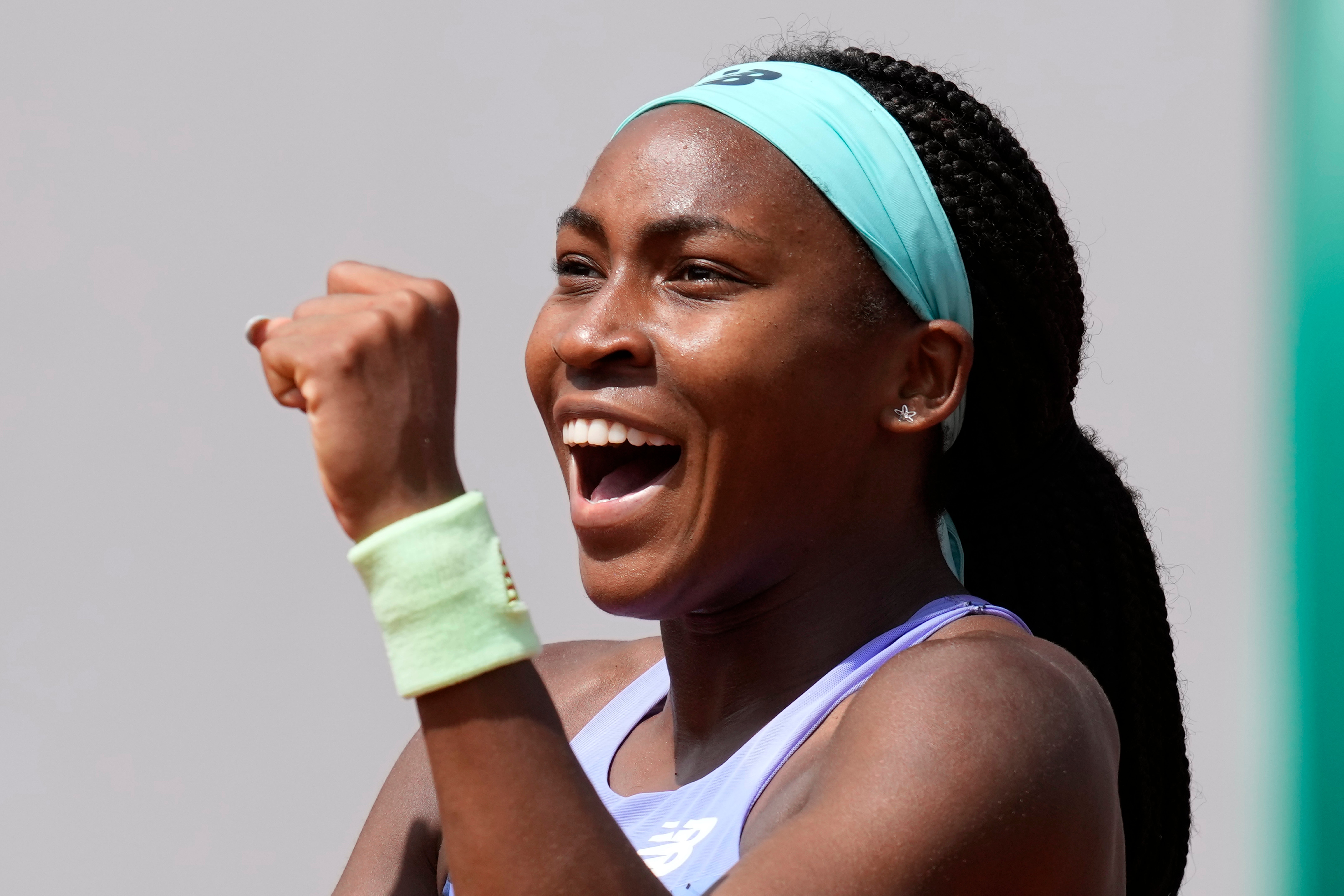 Coco Gauff is through to the last eight (Christophe Ena/AP)