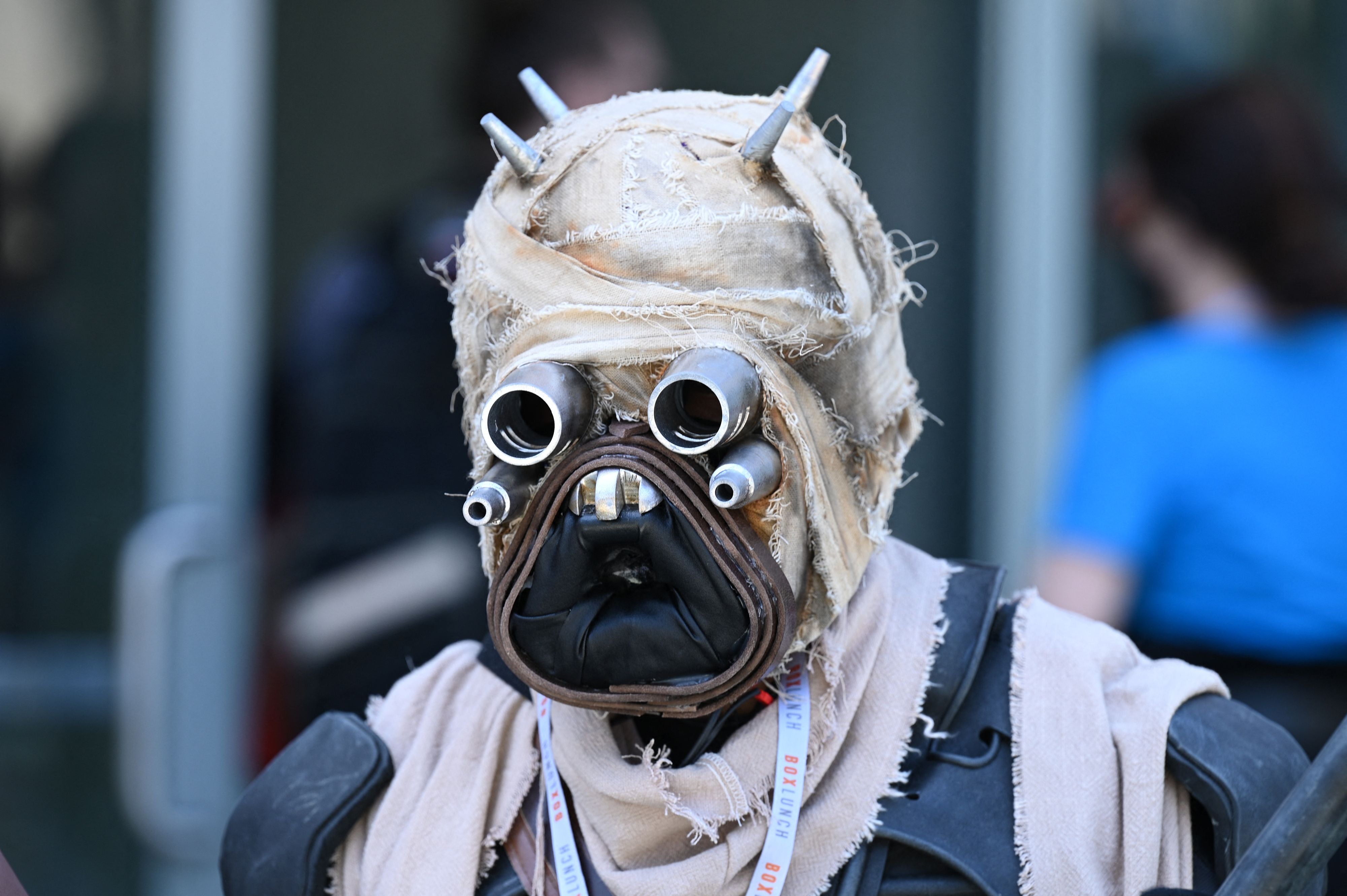 A ‘Star Wars’ fan dressed as a Tusken Raider attends the first day of the Star Wars Live Celebration in California